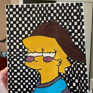 Lisa Simpson Skater painting Hand Made